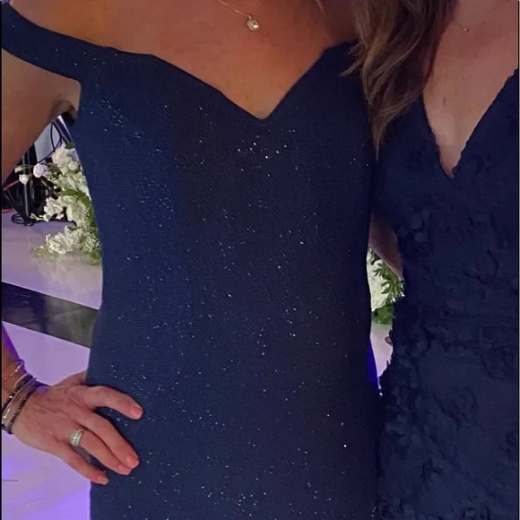 Jovani Stretch Glitter Off the Shoulder Formal Dress - Picture 9 of 16